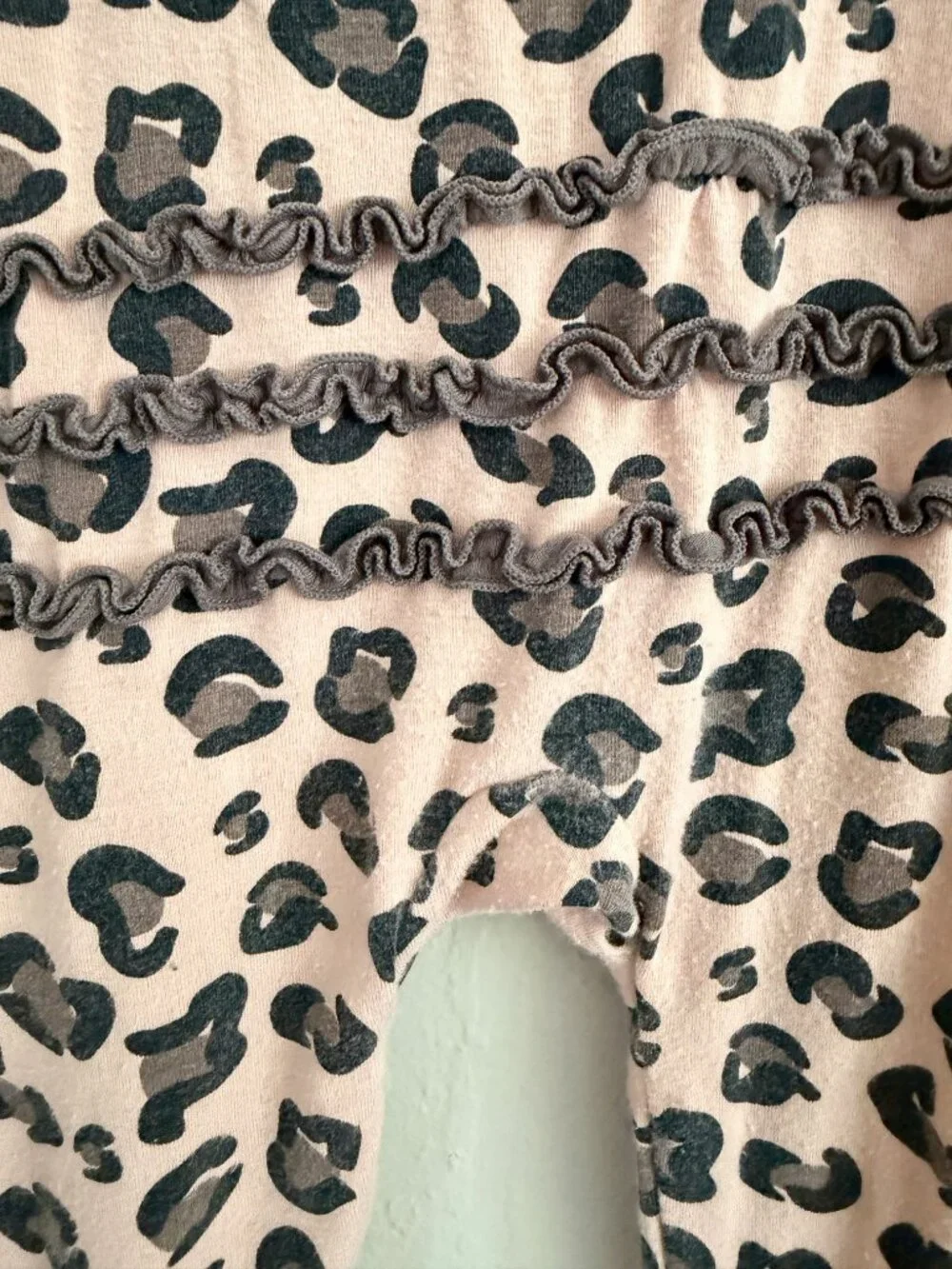 Posh Peanut Ruffled Leopard Print Sleeper • 12-18 Months
